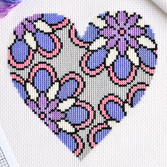 Free Cross Stitch Pattern: Winter Heart