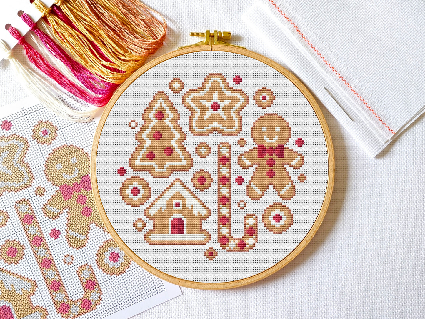 Gingerbread Biscuits Sampler Cross Stitch Kit