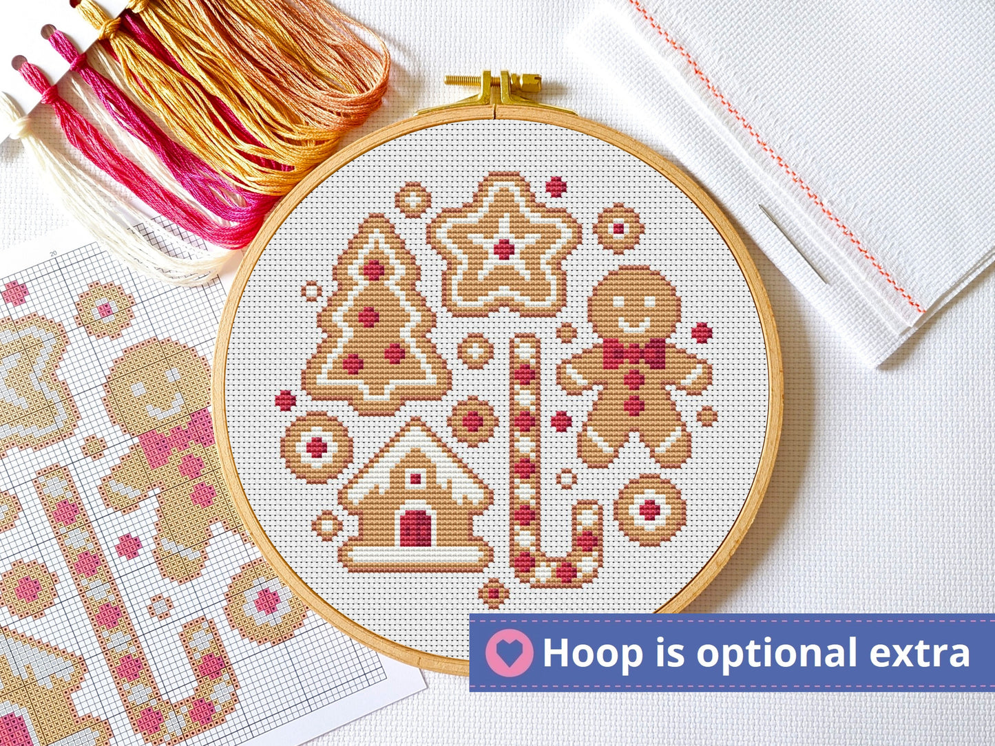 Gingerbread Biscuits Sampler Cross Stitch Kit