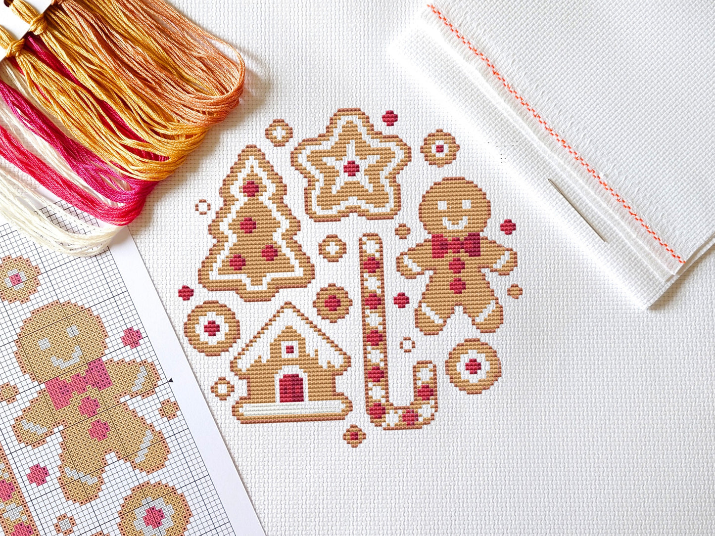 Gingerbread Biscuits Sampler Cross Stitch Kit