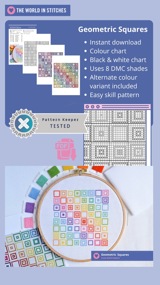 PDF Pattern for Geometric Squares