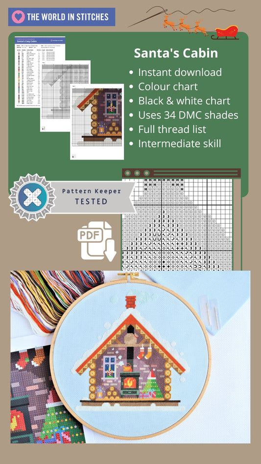 PDF Pattern for Santa's Cosy Cabin