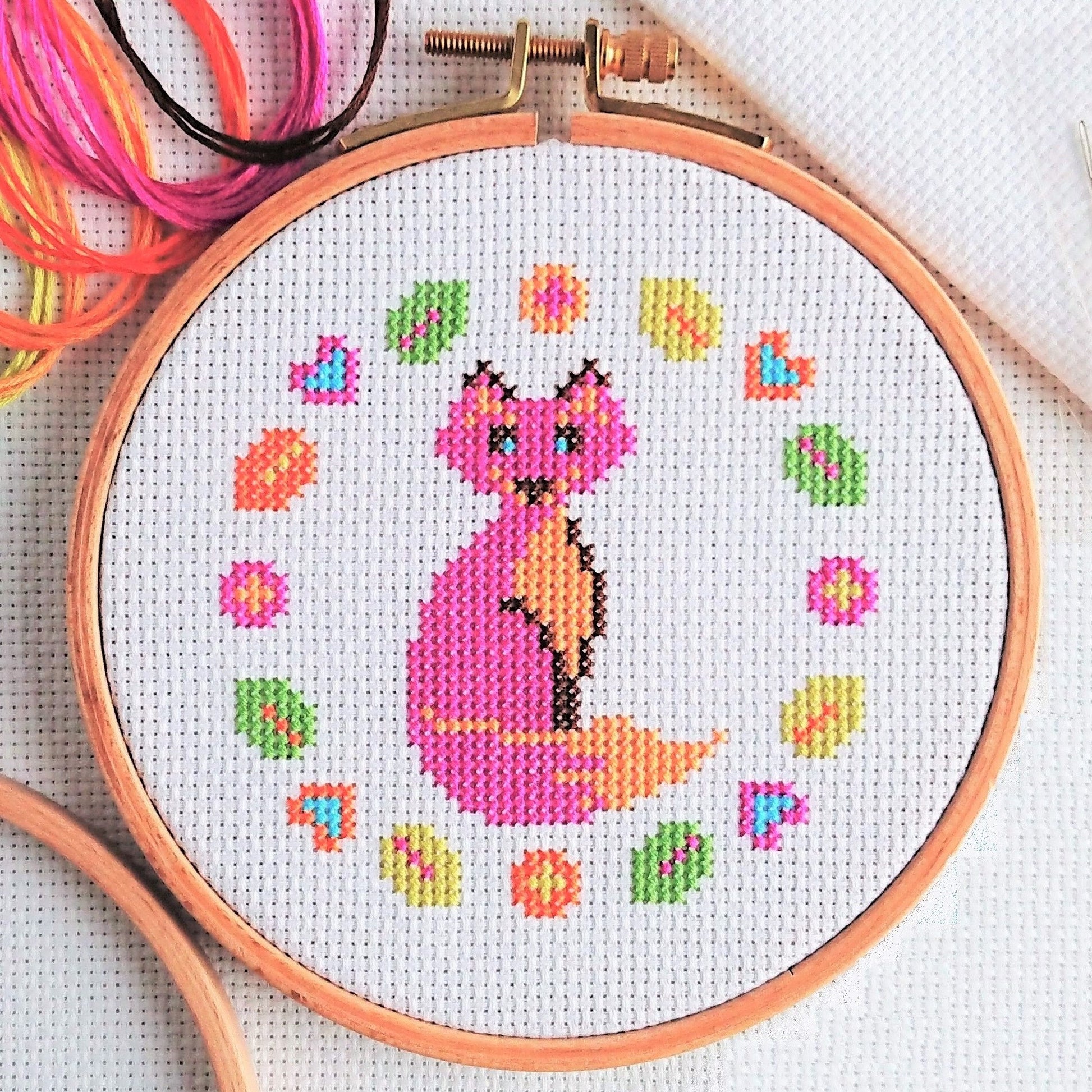 Mini Fox Modern Counted Cross Stitch Kit Kids Counted Cross Stitch Kit  Beginner Level Cross Stitch Kit 