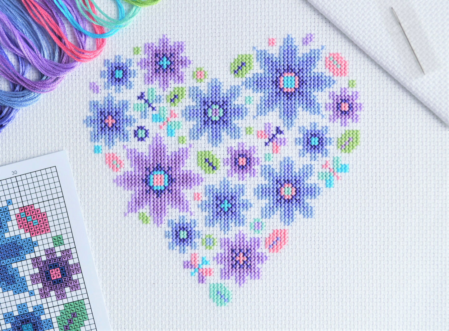 Cross Stitch Kit for Beginners ~ Paisley Heart – The World in Stitches