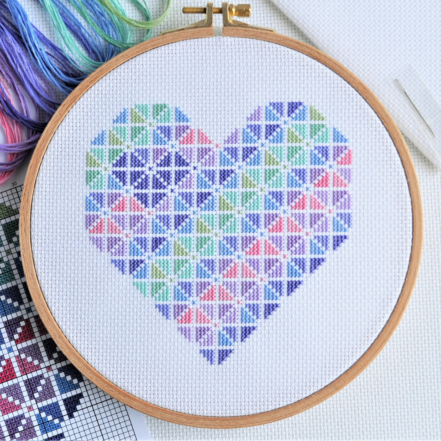 Striped Heart Cross Stitch Kit – The World in Stitches